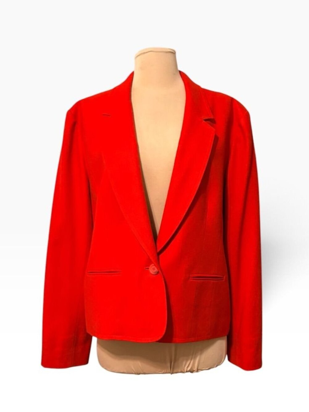 Vintage 80s Pendleton Wool Blazer Red Large Shoulder Pads Classic Preppy Worn 1x